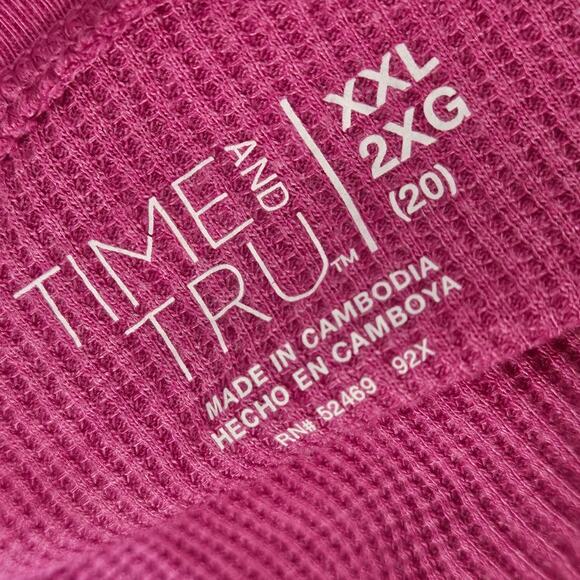 Pink Waffle Knit Top Size 2XL - Picture 3 of 4